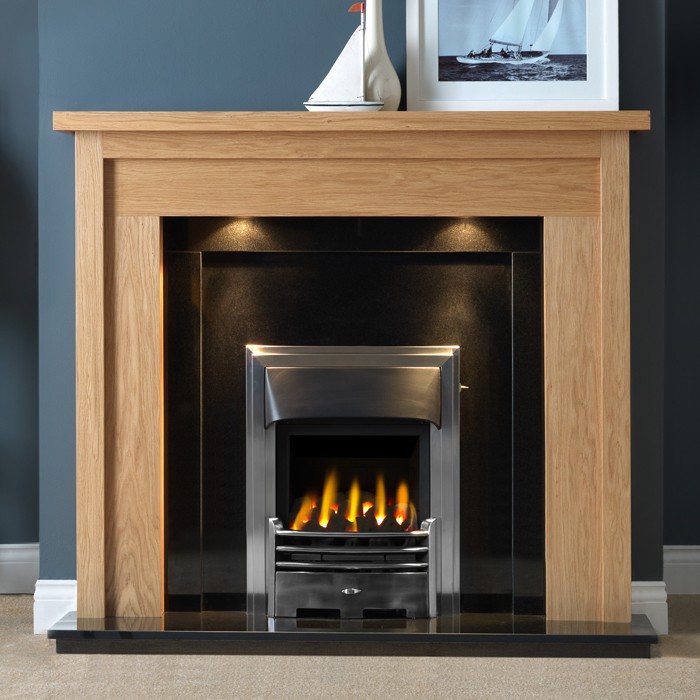 Askham 54" Light Oak Veneer Fireplace Suite by The Gallery Collection
