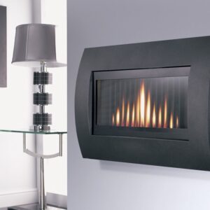 Curve wall mounted gas fire